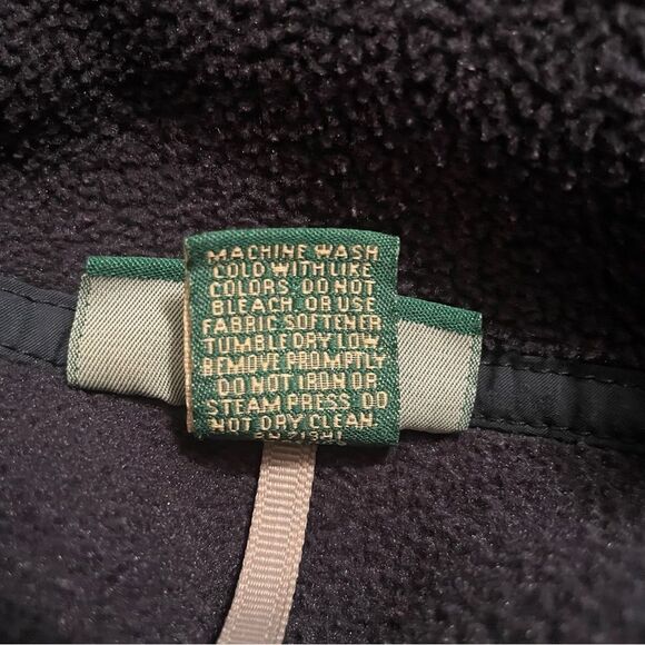 Vintage LL Bean Snap Pullover Fleece Blue Sweater Sweatshirt Women Size Medium - Picture 7 of 9